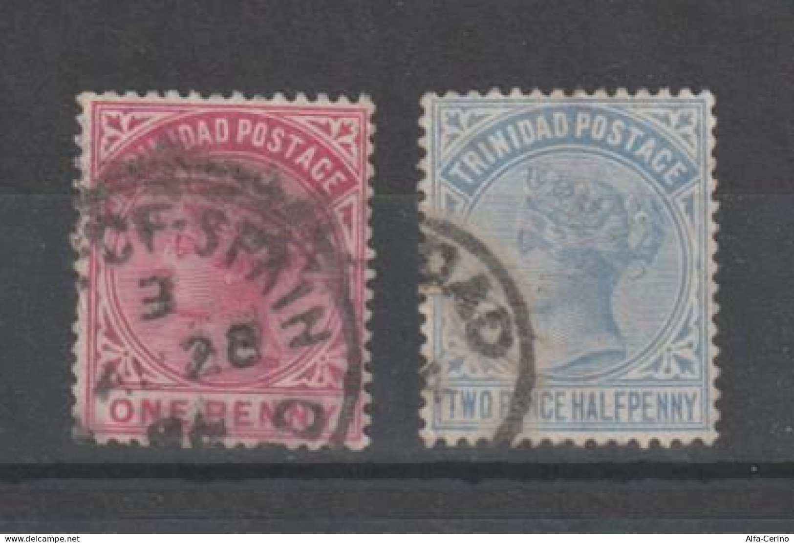 TRINIDAD:  1883  VICTORIA  -  2  USED  STAMPS  -  YV/TELL. 38 + 39 - Trinidad & Tobago (...-1961)