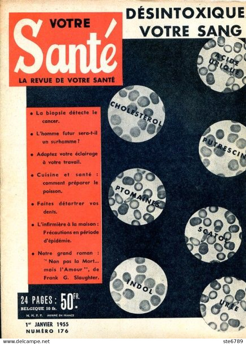 Revue  VOTRE SANTE N° 176  Janvier 1955   Beauté Hygiène Sport - Medizin & Gesundheit