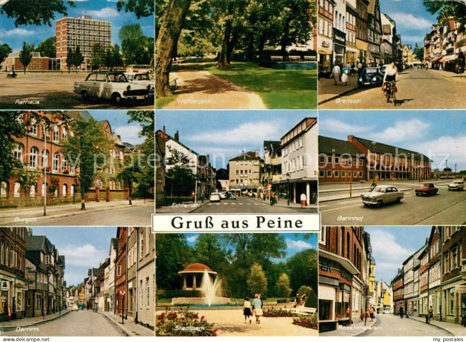 73071946 Peine Rathaus Strassenpartie Werderpark Bahnhof Stadtpark Peine - Peine