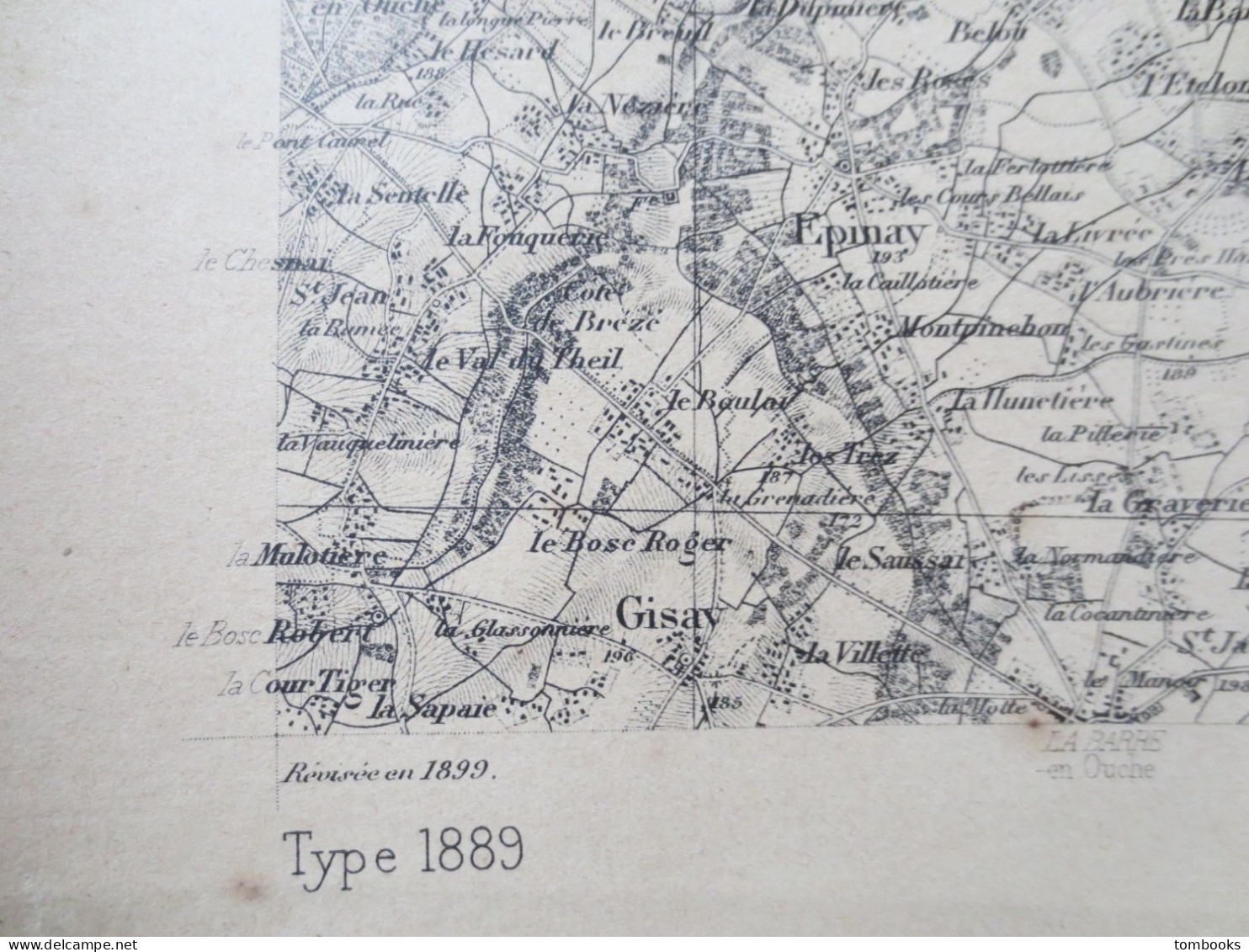 27 - Bernay - Ensemble De 4 Cartes Terrestres - 1889 - B.E  - - Topographische Kaarten