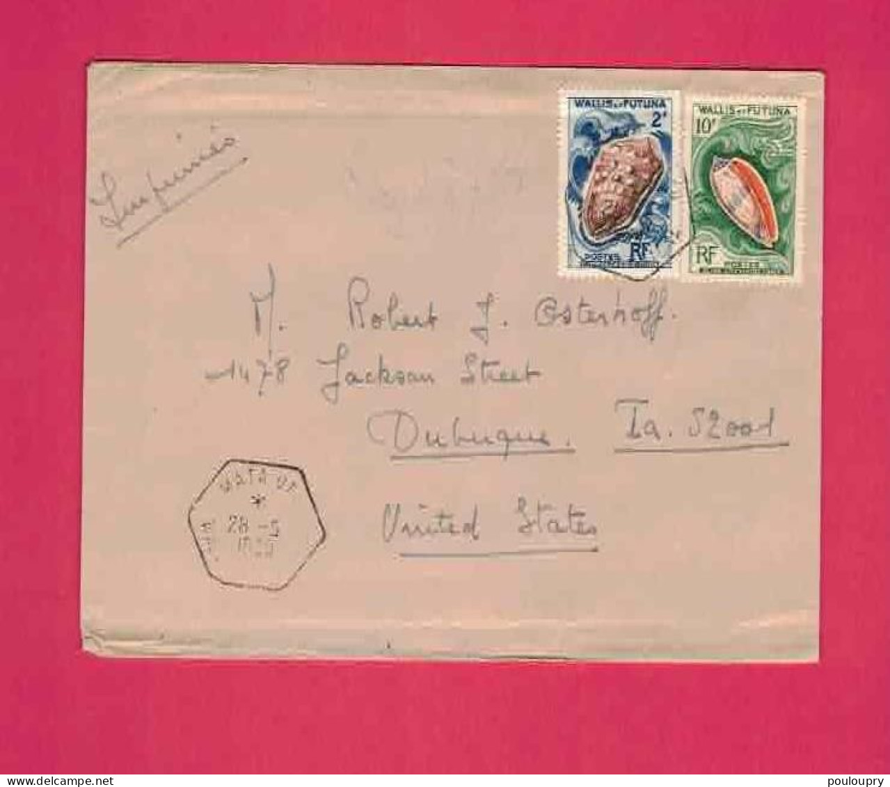Lettre De 1959 Pour Les USA EUAN - YT N° 166 Et 167 - Faune - Coquillages - Cartas & Documentos