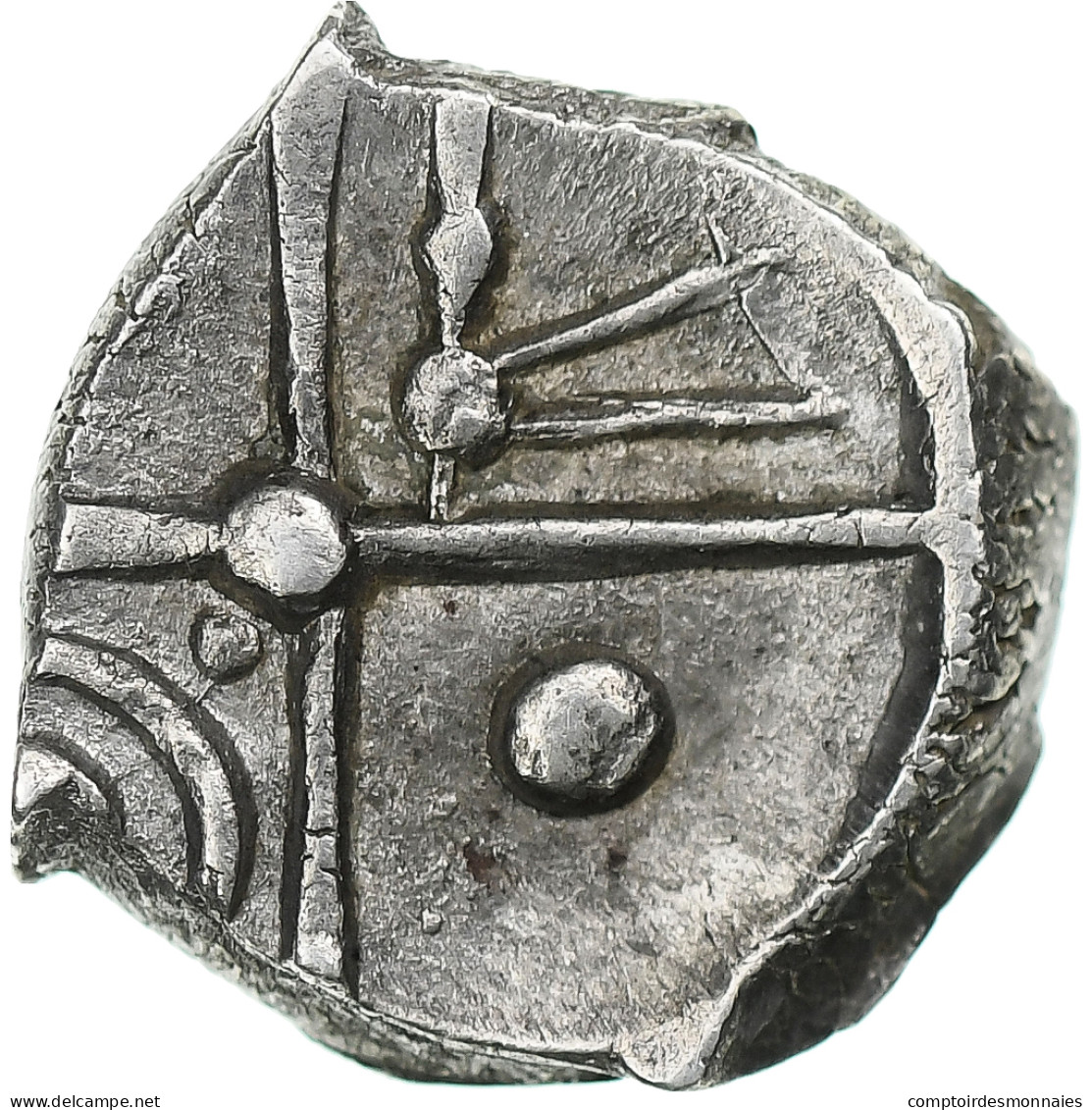 Cadurques, Drachme à La Tête Triangulaire, 2nd-1st Century BC, Argent, TTB+ - Celtic