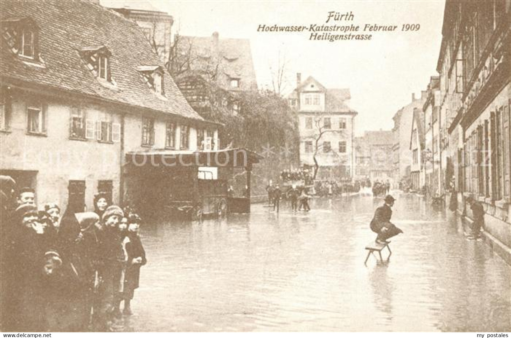 73063759 Fuerth Bayern Hochwasserkatastrophe Februar 1909 Heiligenstrasse Fuerth - Fürth