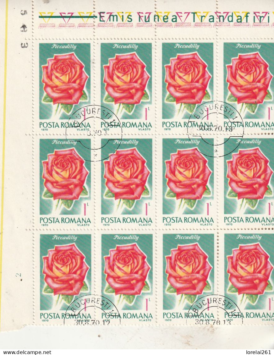 1970 - Des Roses / FULL X 12 - Full Sheets & Multiples