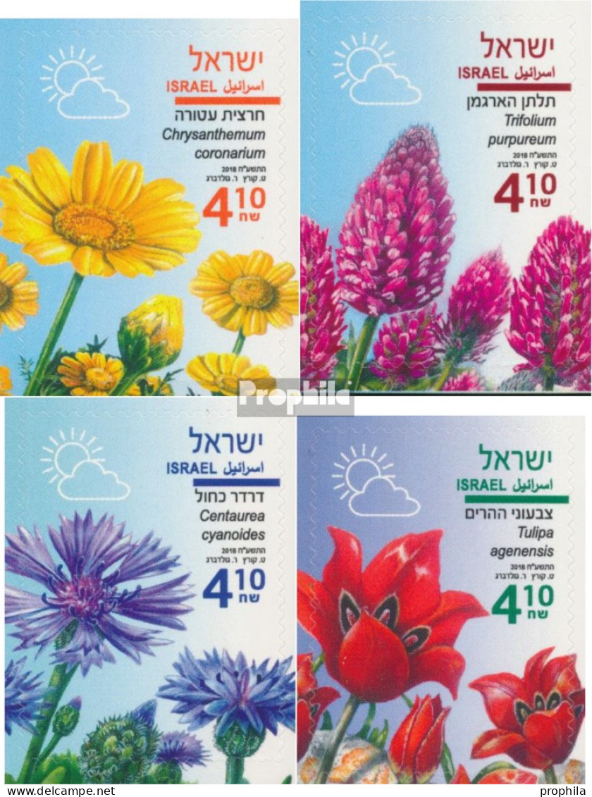 Israel 2613-2616 (kompl.Ausg.) Postfrisch 2018 Frühlingsblumen - Neufs (sans Tabs)