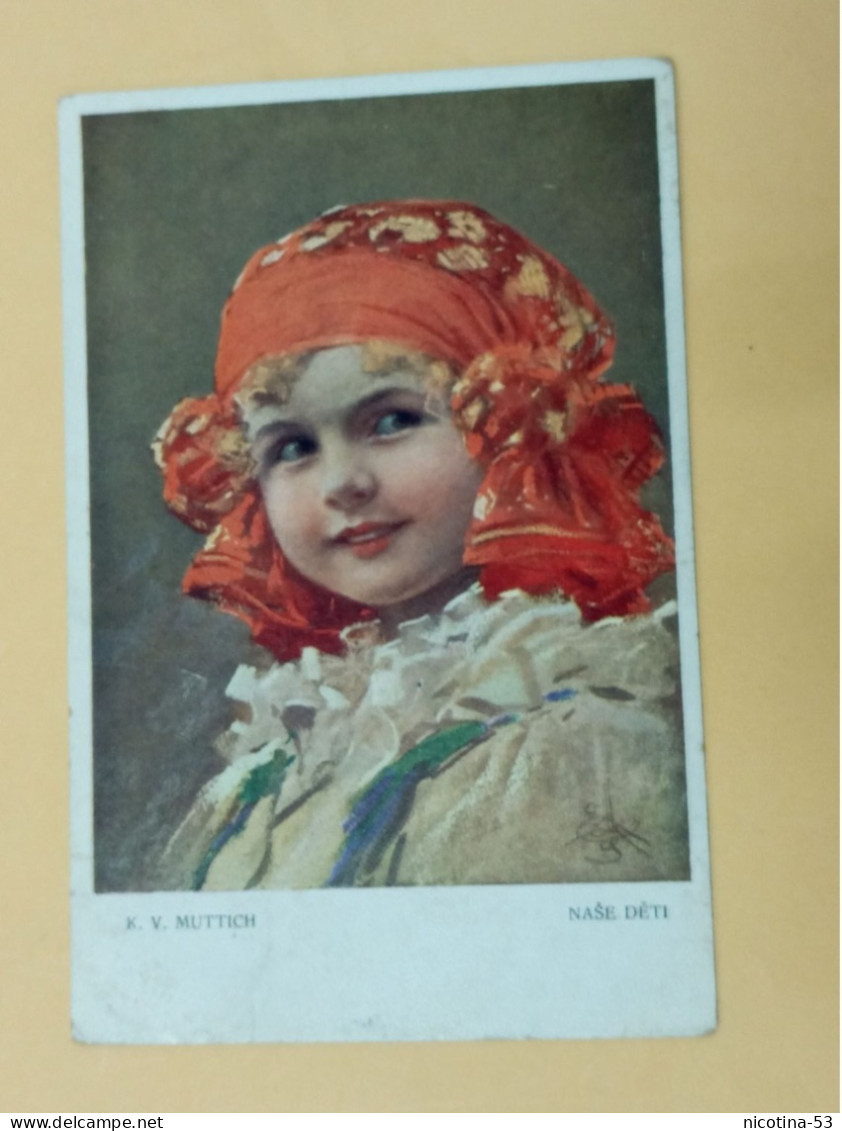 CT-05637- GIOVANE BAMBINA - ILLUSTRATORE K.V. MUTTICH - VIAGGIATA DA VIAREGGIO AD ALESSANDRIA 1913 - Muttich, C.V.