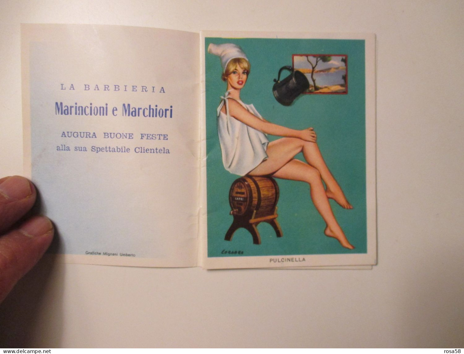 Calendarietto 1962 Le MASCHERE Pulcinella Gianduia DONNINE Illustratore CORBARA - Klein Formaat: 1961-70
