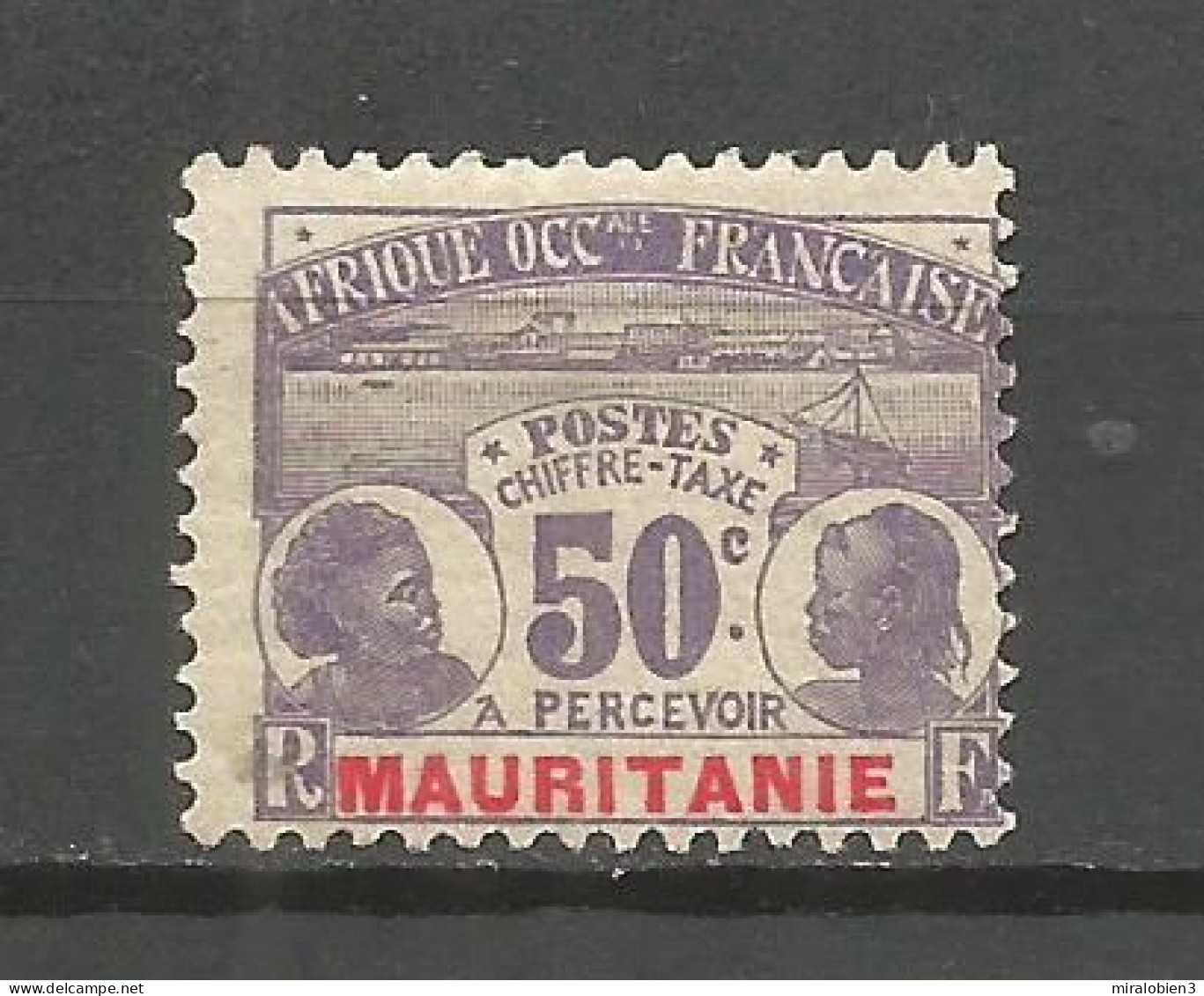 MAURITANIA COLONIA FRANCESA TAXE IMPUESTOS YVERT NUM. 14 * NUEVO CON FIJASELLOS - Unused Stamps