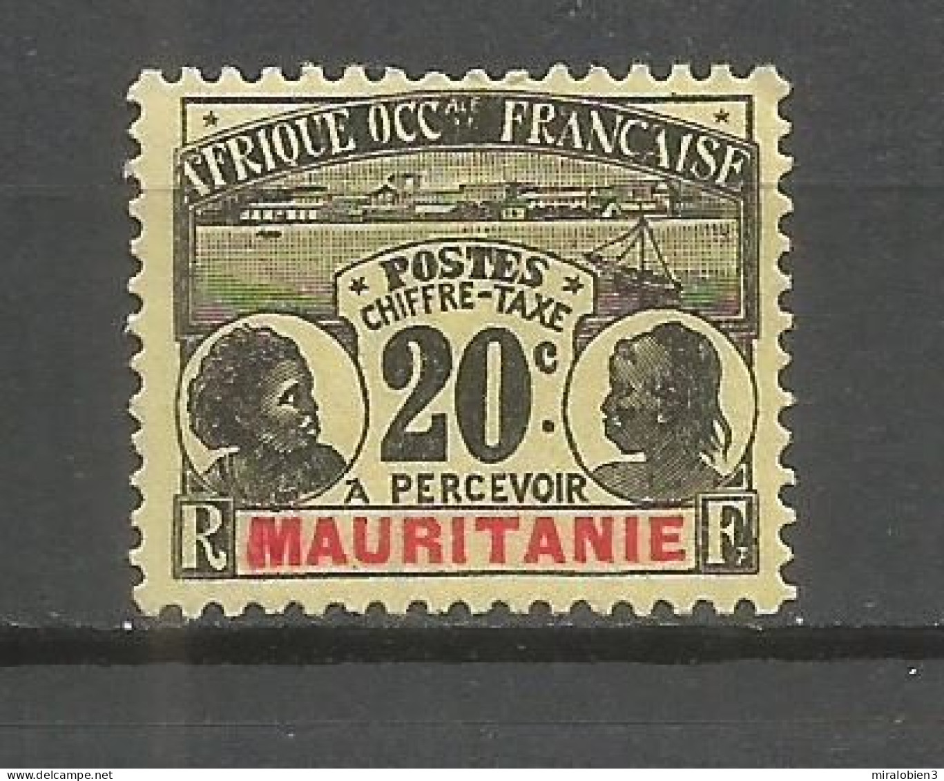 MAURITANIA COLONIA FRANCESA TAXE IMPUESTOS YVERT NUM. 12 NUEVO SIN GOMA - Unused Stamps