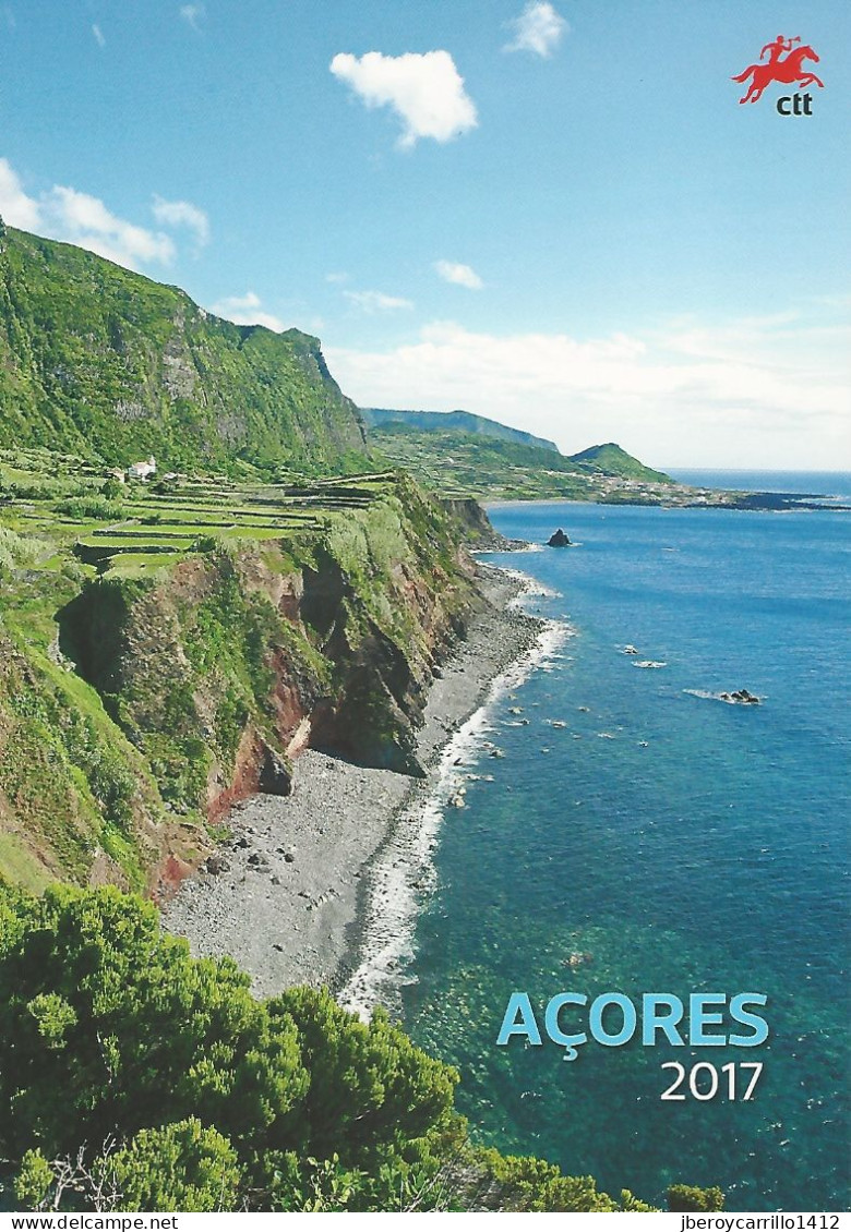 Portugal AZORES/ AÇORES - CARTEIRA Con Todos Los Sellos Y Hojitas Bloque 2017 - Prueba De Lujo EUROPA-CEPT.-"CASTLES" - 2017