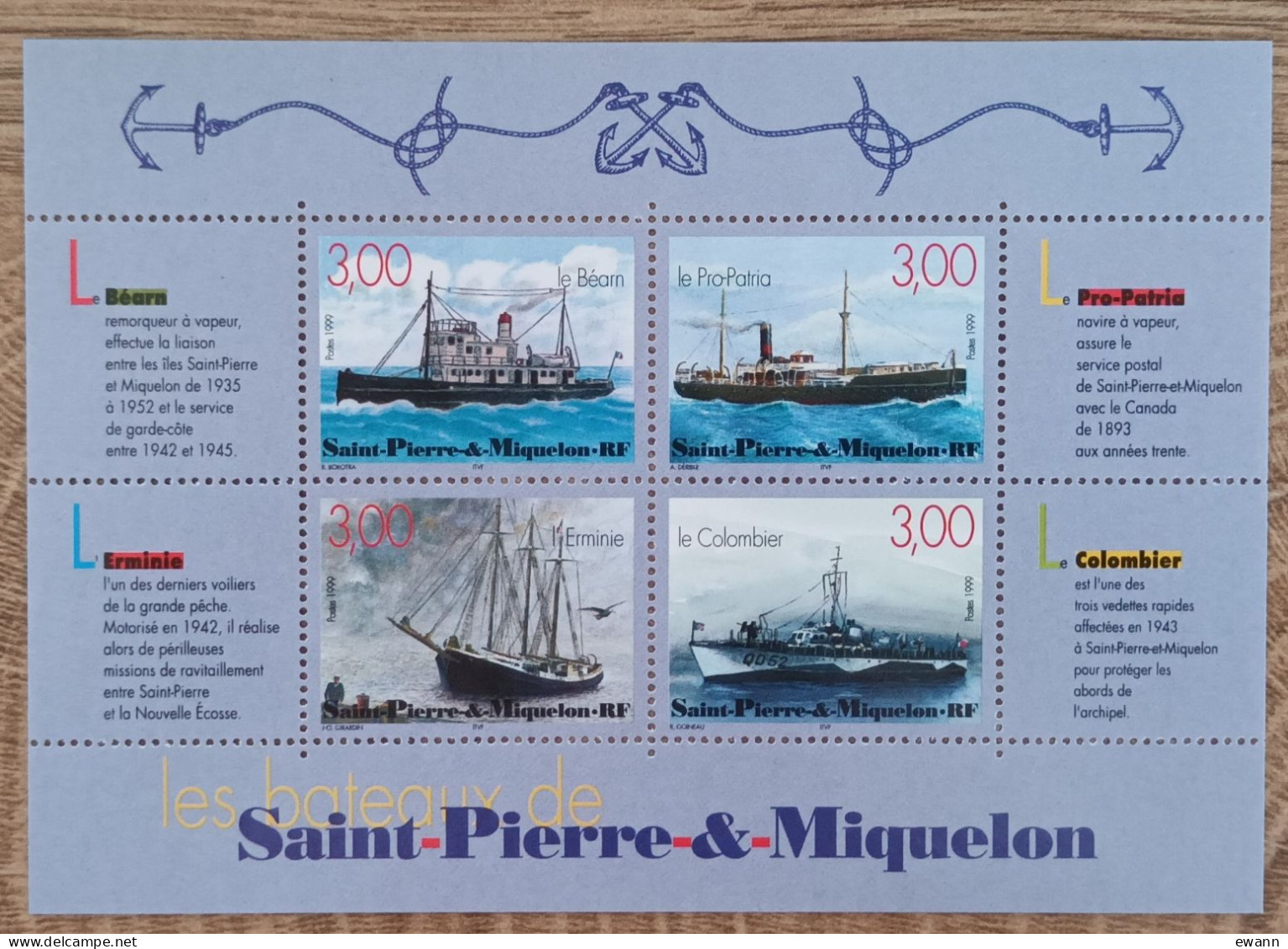 Saint Pierre Et Miquelon - YT BF N°7 - Les Bateaux - 1992 - Neuf - Blocks & Sheetlets