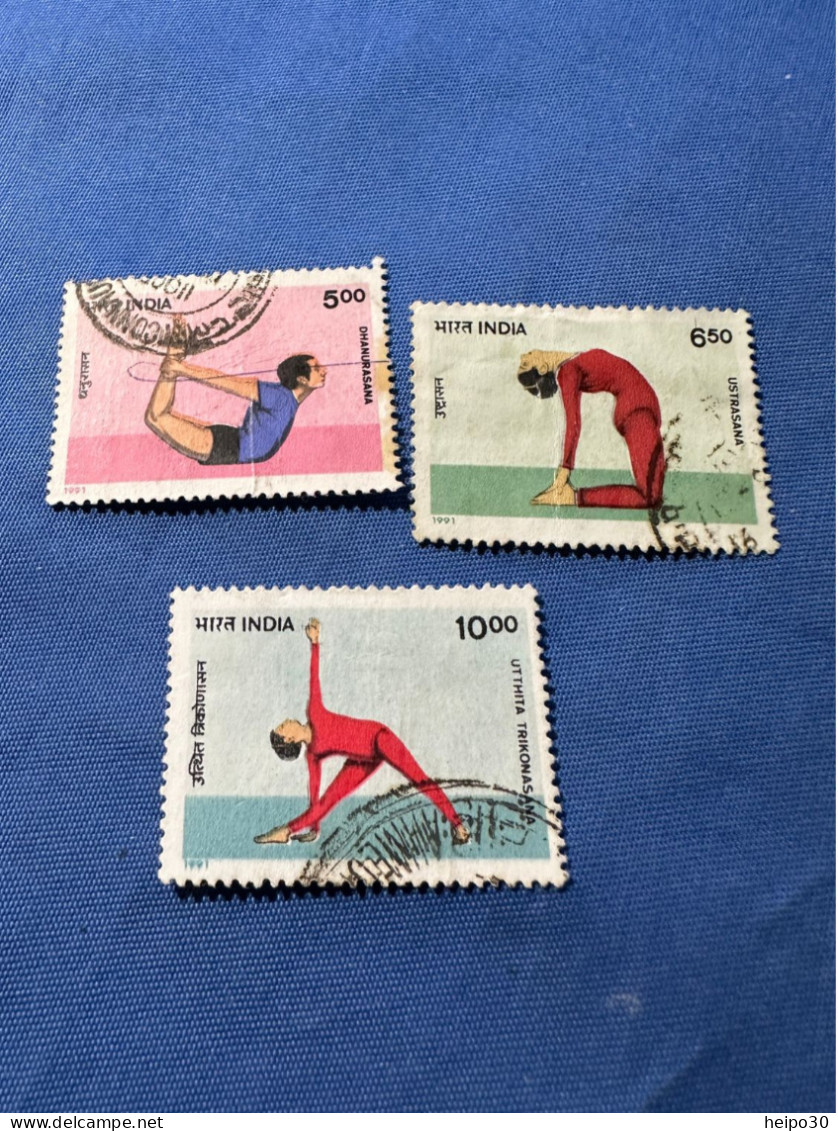 India 1991 Michel 1339-41 Yoga - Used Stamps