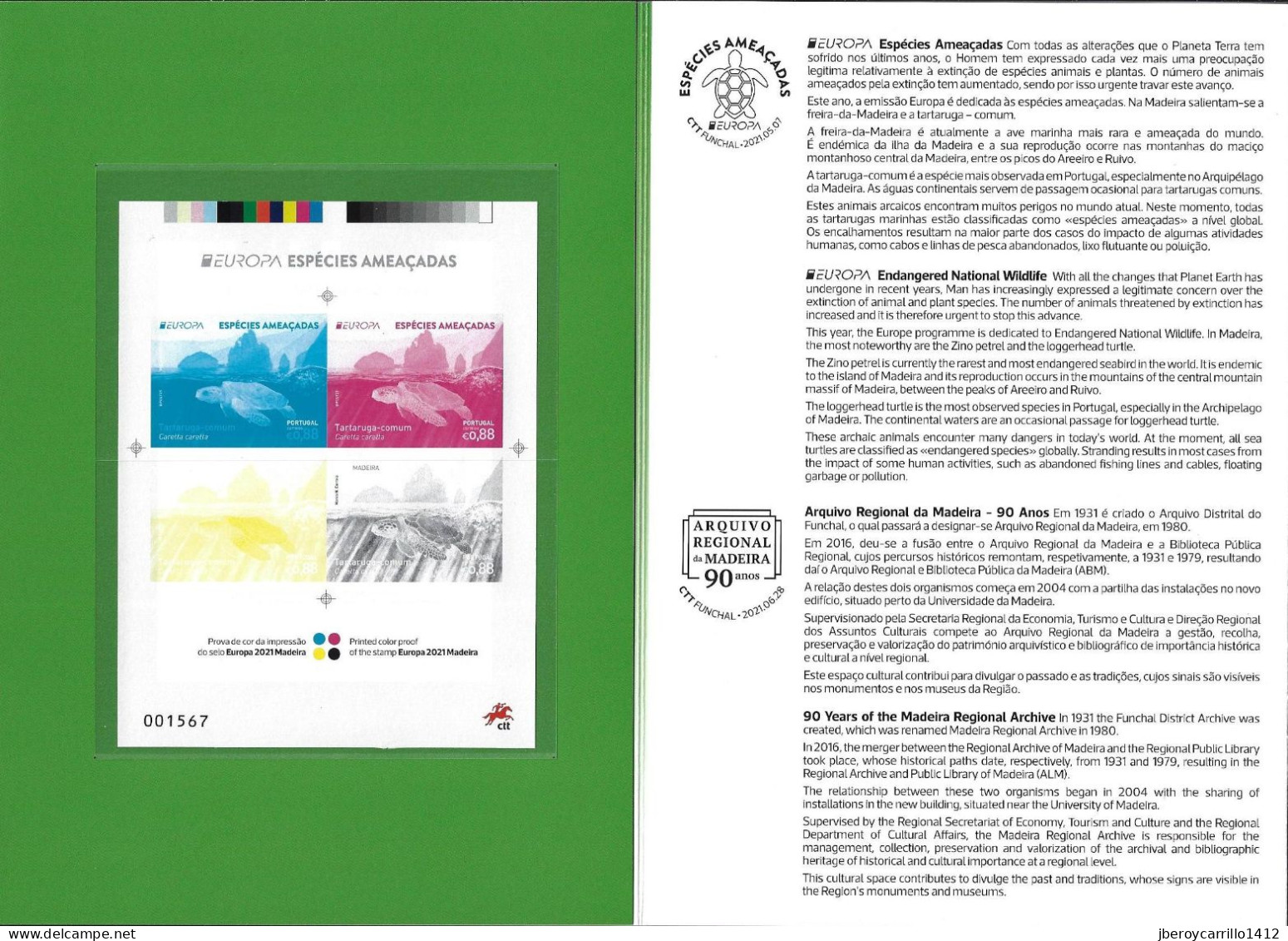 2021- MADEIRA  -CARTEIRAS ANUAIS 2021–YEAR PACK-PRUEBAS COLOR  NUMERADA- SELLO Y HB EUROPA +TODOS LOS SELLOS Y HB 2021 - 2021