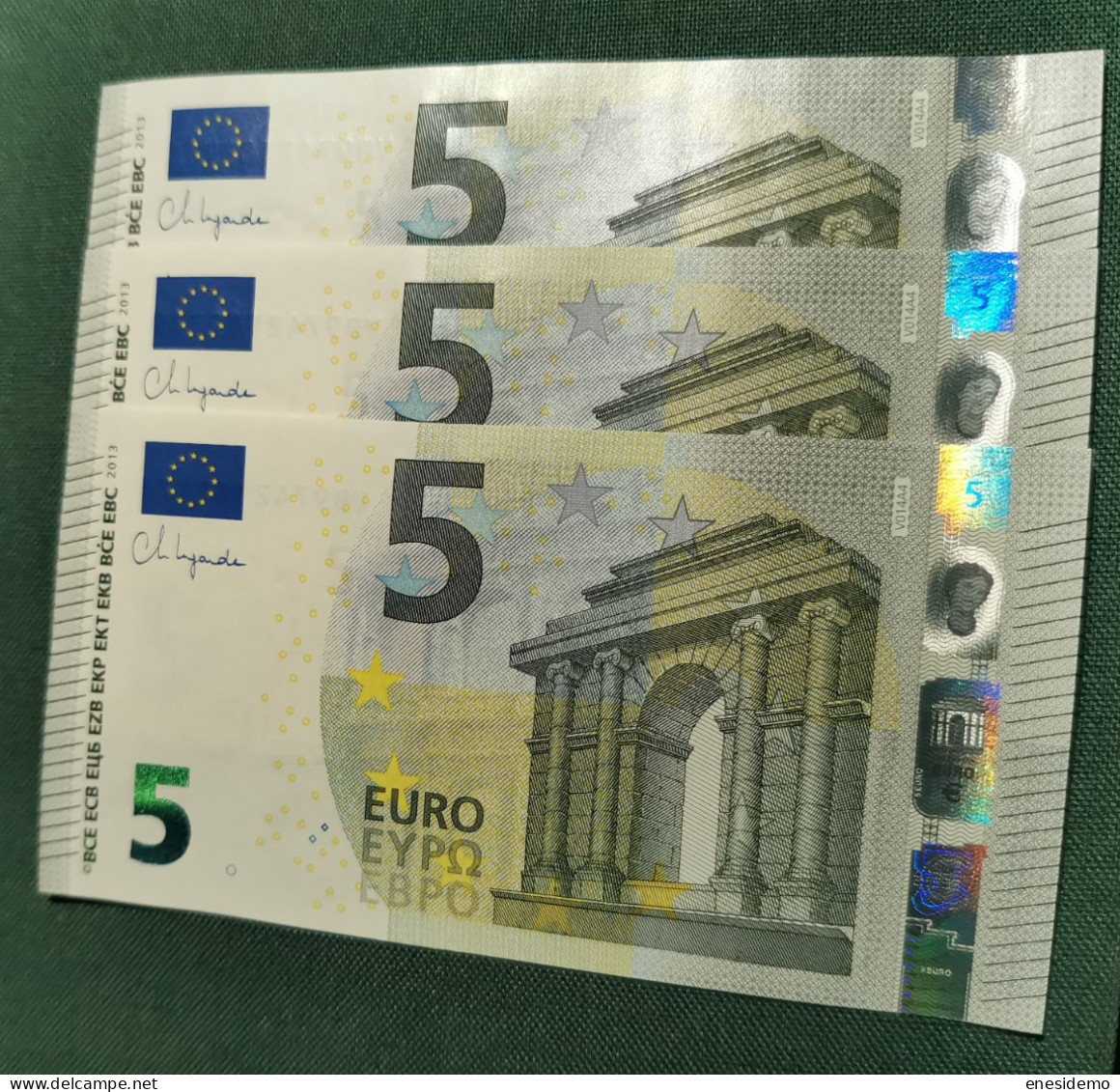 5 EURO SPAIN 2013 LAGARDE V014A4 VB CORRELATIVE TRIO SC FDS UNCIRCULATED PERFECT - 5 Euro