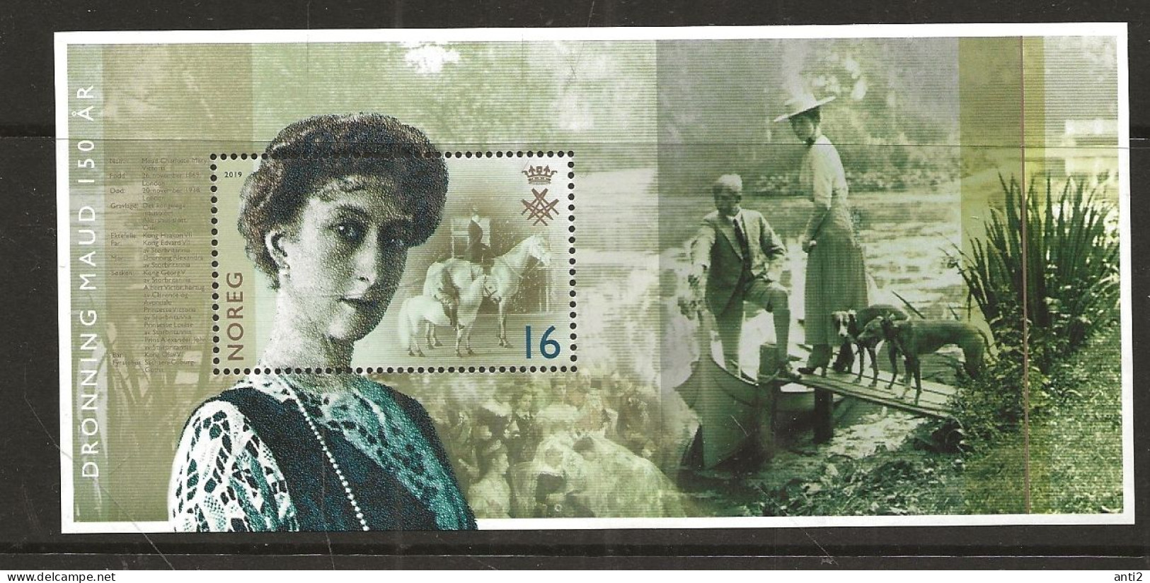 Norway Norge 2019  150th Birth Anniversary Of Queen Maud. Mi Bloc 53  MNH(**) - Ongebruikt