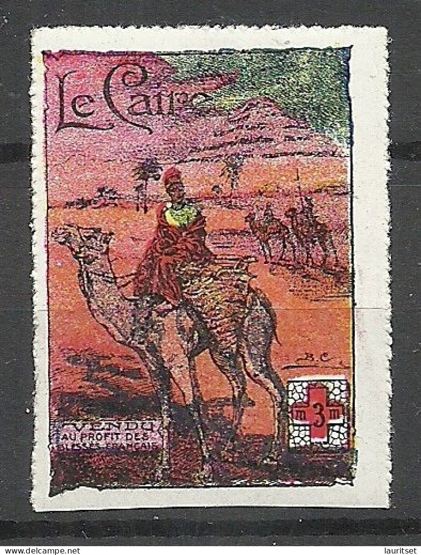 FRANCE 1914-1916 WWI Military Cairo Egypt Poster Stamp Vignette Red Cross * - Red Cross