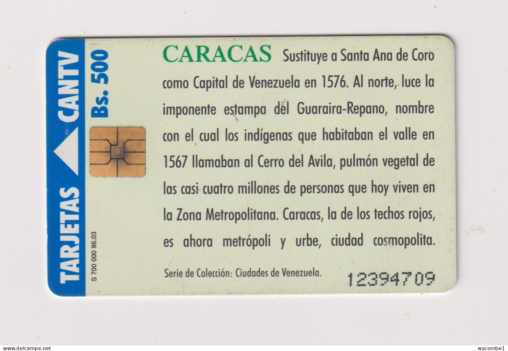 VENEZUELA  -  Caracas Chip Phonecard - Venezuela