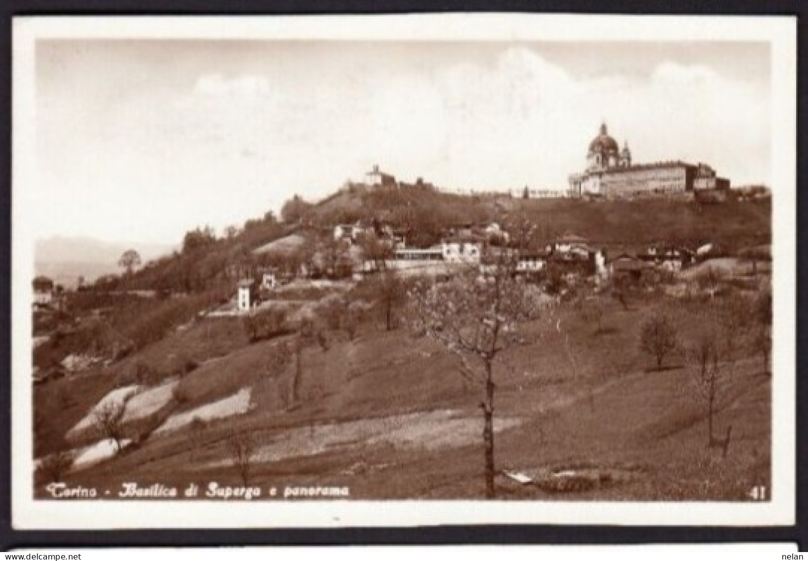 TORINO - BASILICA DI SUPERGA E PANORAMA - F.P. - Tarjetas Panorámicas