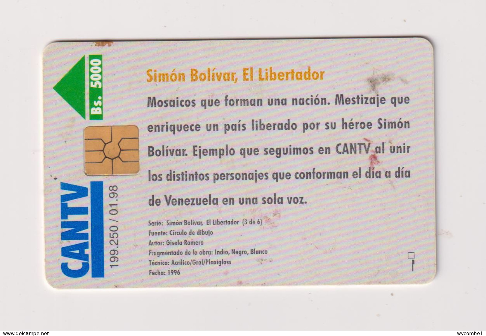 VENEZUELA  -  Simon Bolivar Chip Phonecard - Venezuela