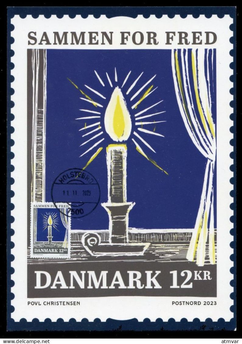 DENMARK (2023) Carte Maximum Card - EUROPA Sammen For Fred, Ensemble Pour La Paix, Together For Peace, Frieden, Paz - Cartes-maximum (CM)