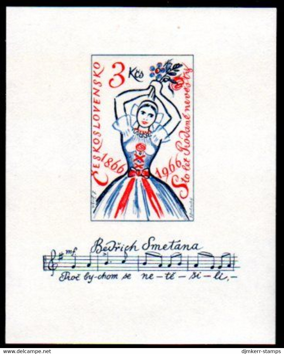 CZECHOSLOVAKIA 1966 Centenary Of Opera "The Bartered Bride" Block  MNH / **.  Michel  Block 23 - Blocks & Kleinbögen