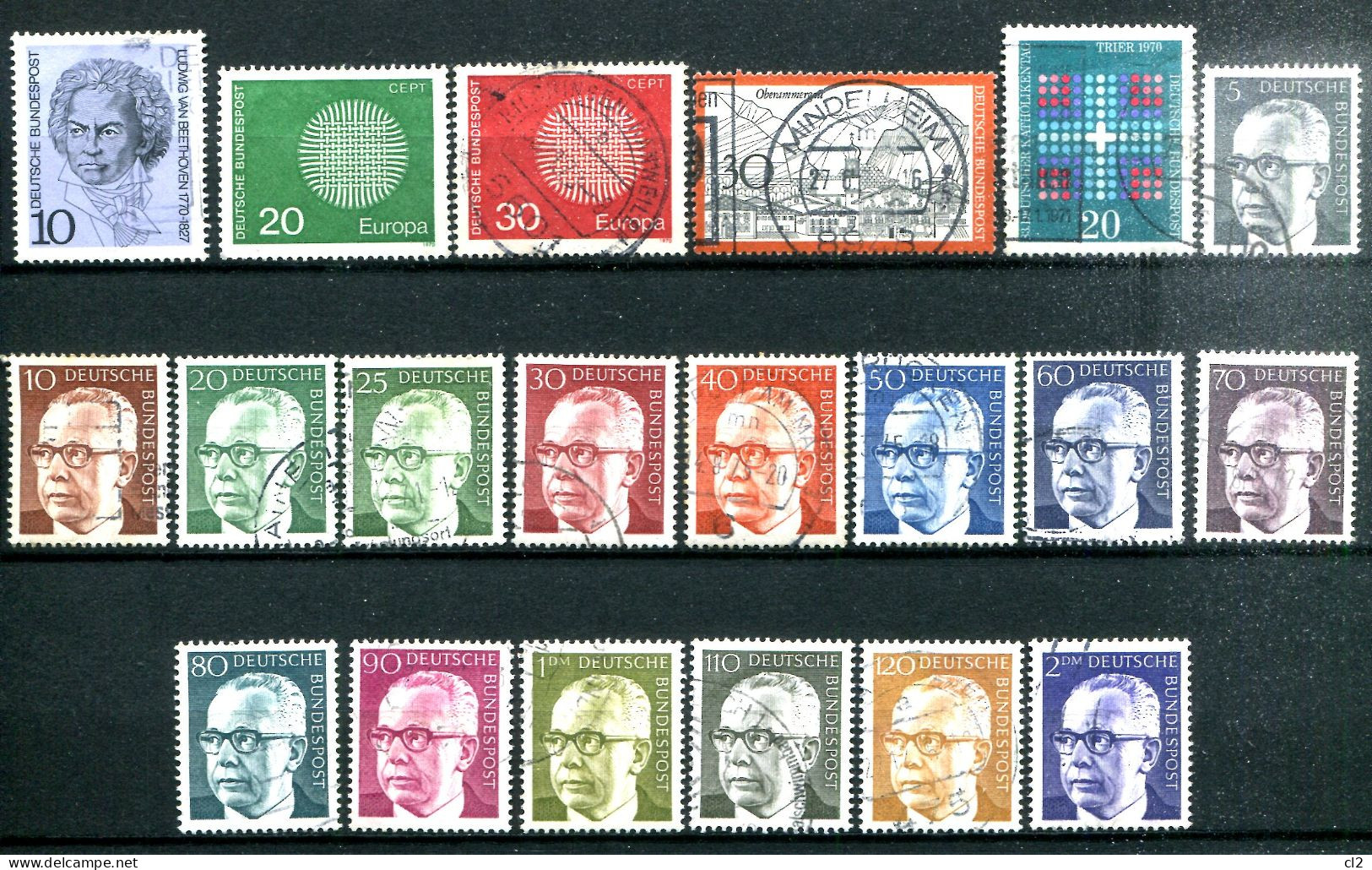 REPUBLIQUE FEDERALE ALLEMANDE - Lot De 20 Timbres De L'année 1970 - Jaarlijkse Verzamelingen