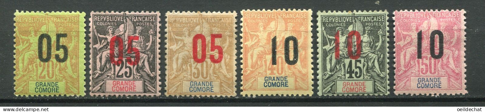 26322 Grande Comore N°23/8(*)/* Type Groupe Surchargés  1912  B/TB - Ungebraucht