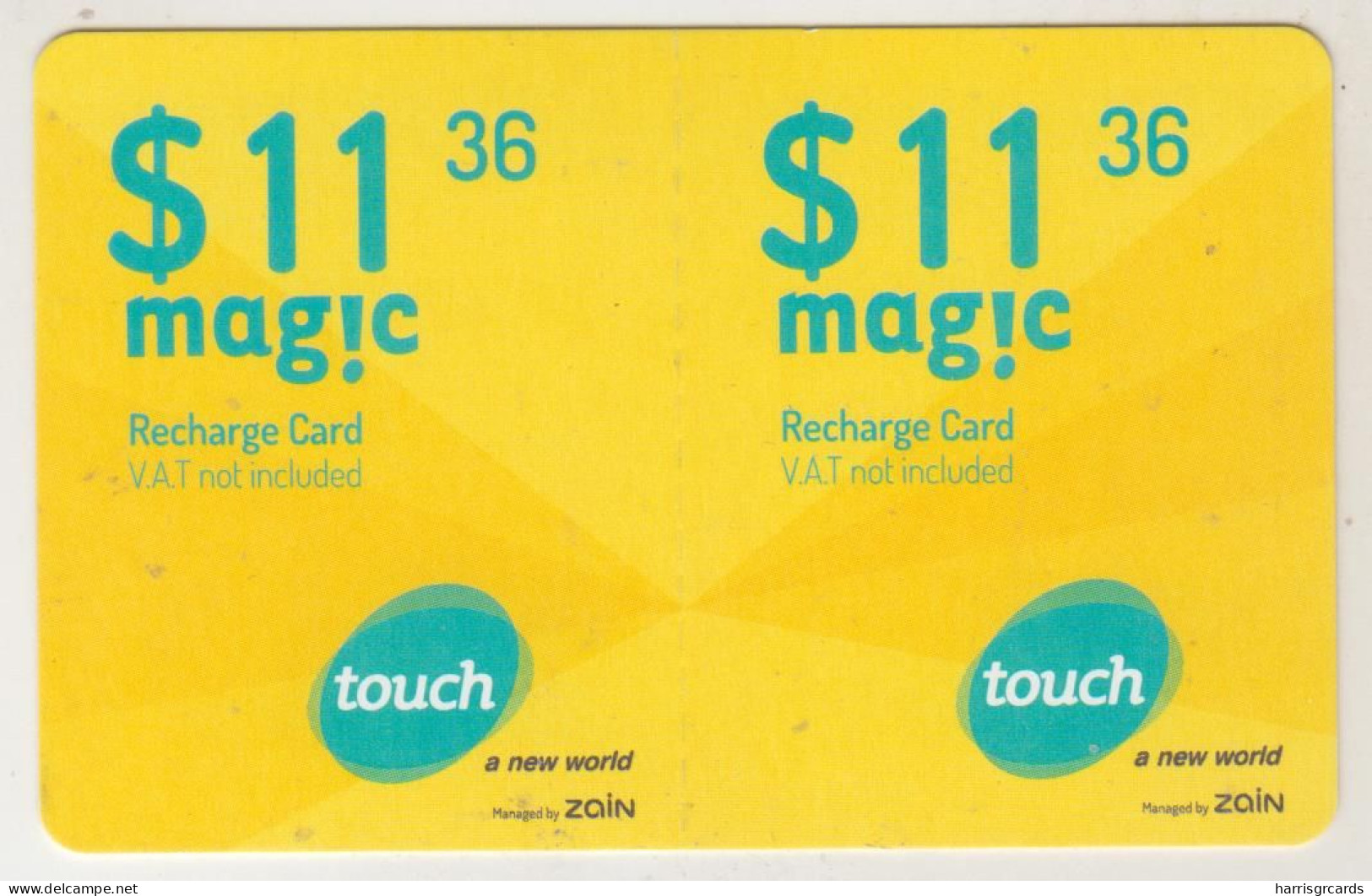 LEBANON - Magic (Half Size X2) , MTC Touch Recharge Card 11.36$, Exp.date 27/08/17, Used - Lebanon