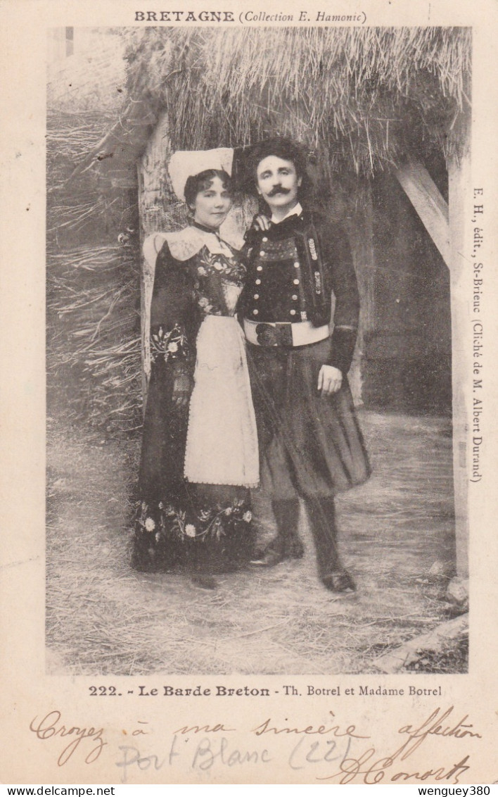 22 PORT-BLANC        Le Barde Breton  - Théodore Et Madame BOTREL      SUP  PLAN  1902     RARE - Penvénan