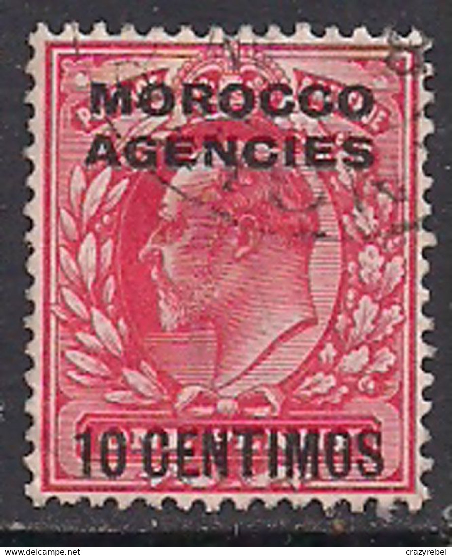 Morocco Agencies 1907 KEV11 Ovpt 10 Centimos On 1d Red Used  SG 113 ( H983 ) - Postämter In Marokko/Tanger (...-1958)