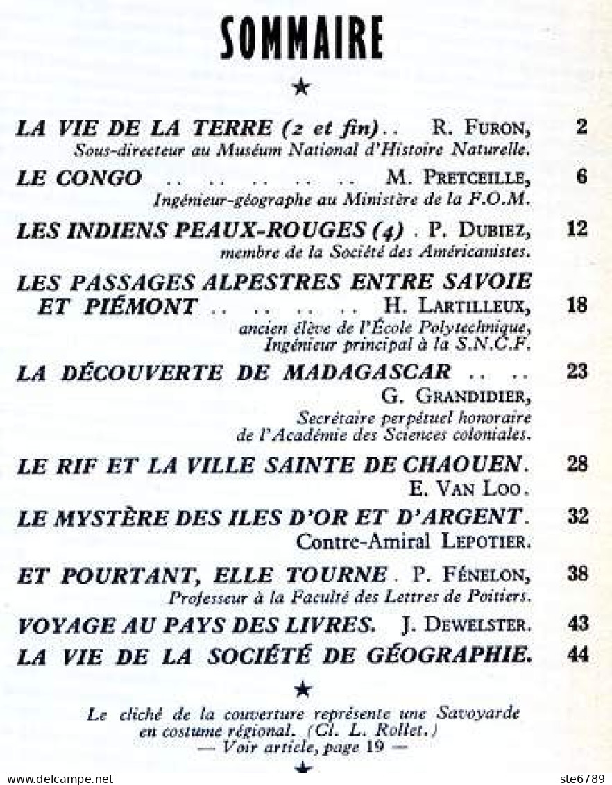 GEOGRAPHIA N° 39 1954 Congo Madagascar ,  Alpes Savoie Piemont , Rif Chaouen , Indiens Peux Rouges , Iles D'or Argent - Geographie