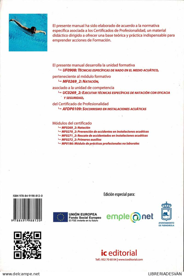 UF0908: Técnicas Específicas De Nado En El Medio Acuático - José María Vegas Castillo - Pratique