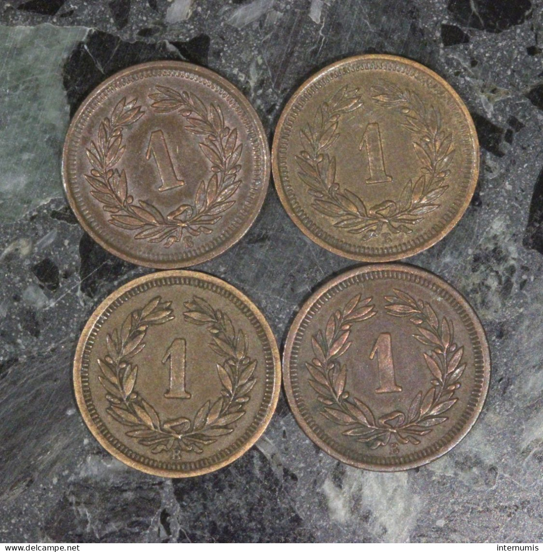 Suisse / Switzerland LOT (4) : 1 Centime 1905, 1907, 1930 & 1932 (Pas Commun / Scarce) - Kilowaar - Munten