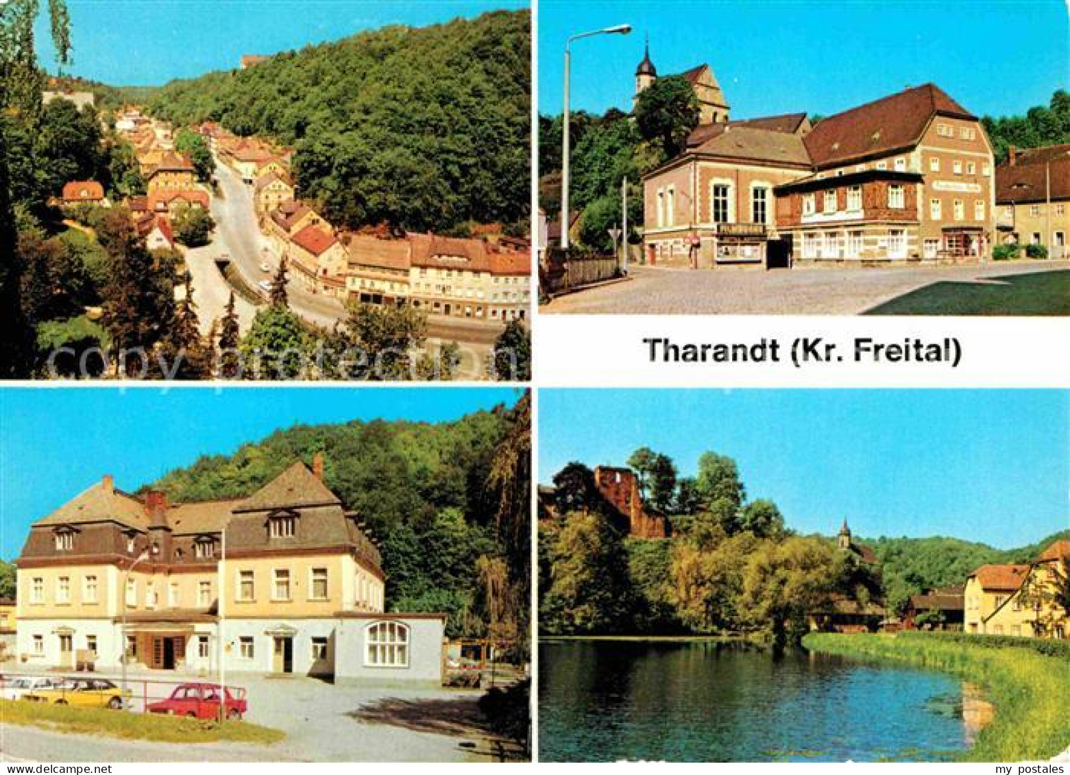 72630397 Tharandt Blick Von Burgruine Hotel-Deutsches-Haus Gondelteich Tharandt - Tharandt