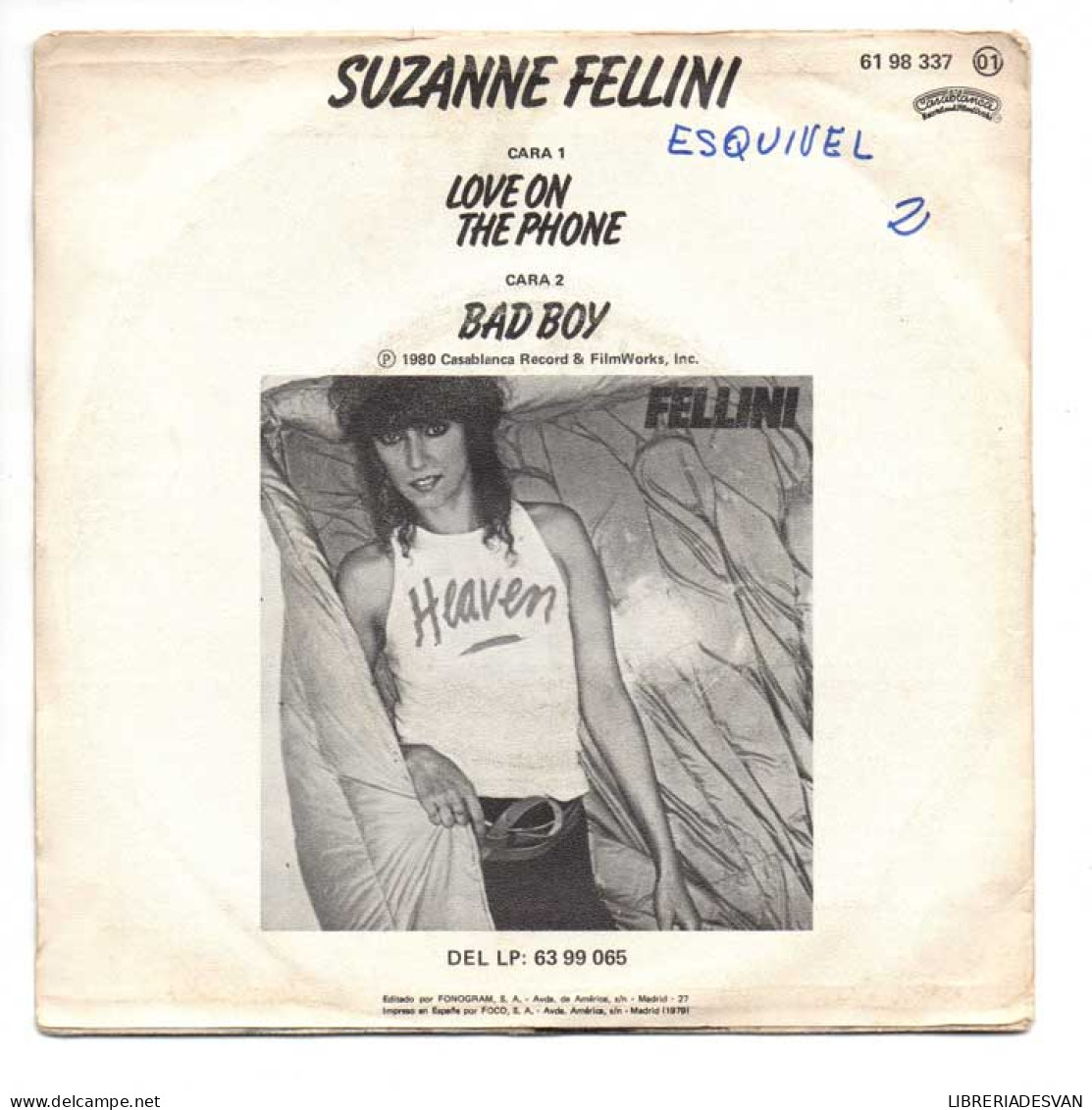 Suzanne Fellini - Love On The Phone / Bad Boy. Single - Other & Unclassified