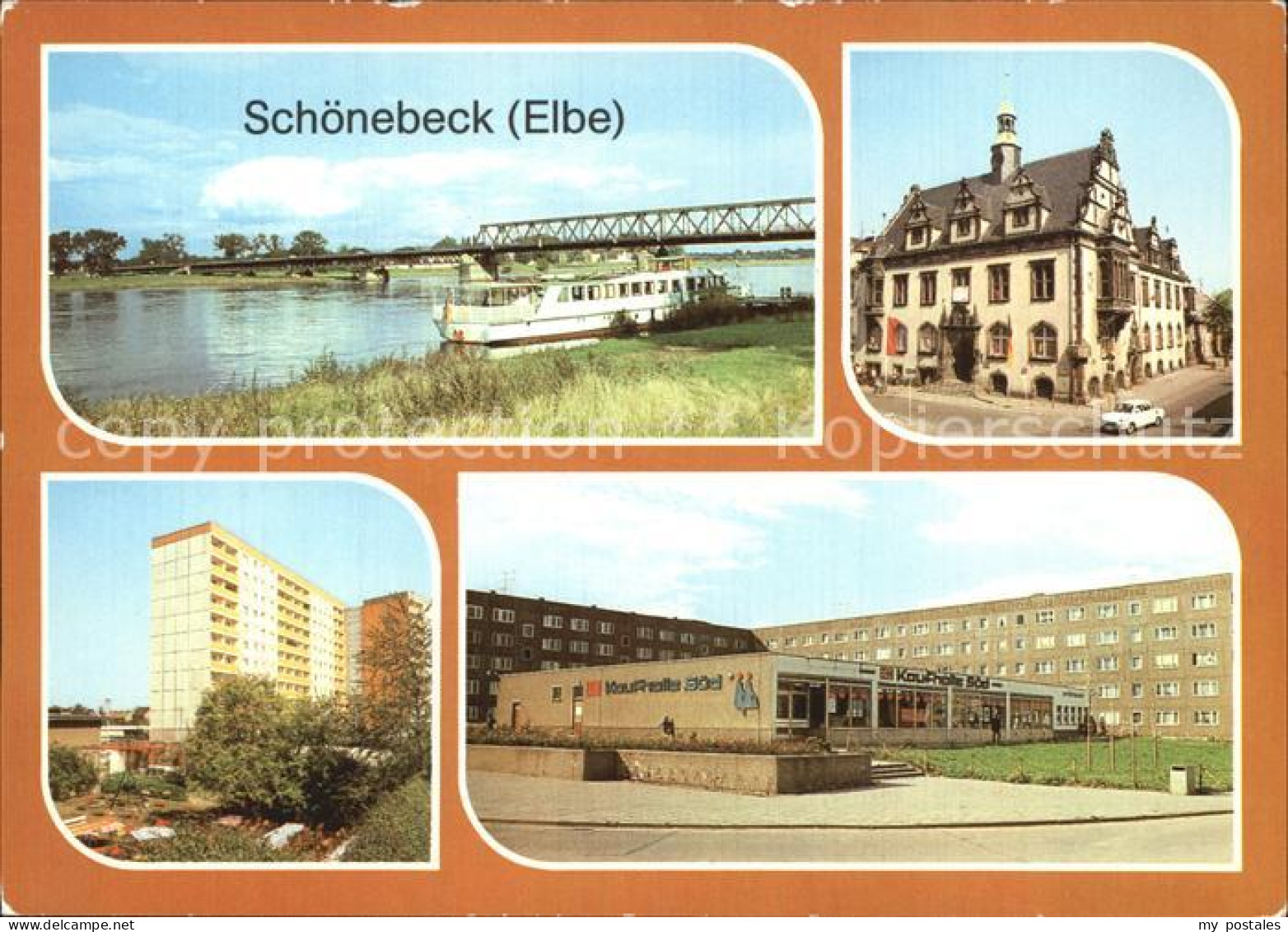 72543047 Schoenebeck Elbe Ernst Thaelmann Bruecke Rathaus Kaufhalle Sued Schoene - Schönebeck (Elbe)
