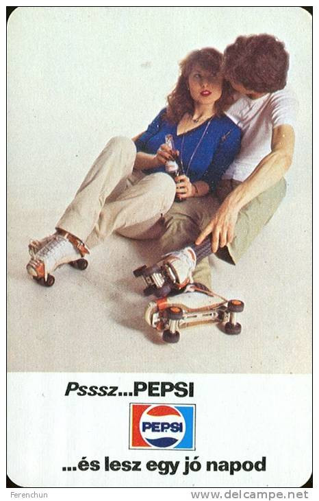 PEPSI COLA SOFT DRINK SKATING SKATE ROLLER SKATES SPORT WOMAN GIRL PANNONIA BREWERY BEER PECS CALENDAR * PS 1981 Hungary - Petit Format : 1981-90