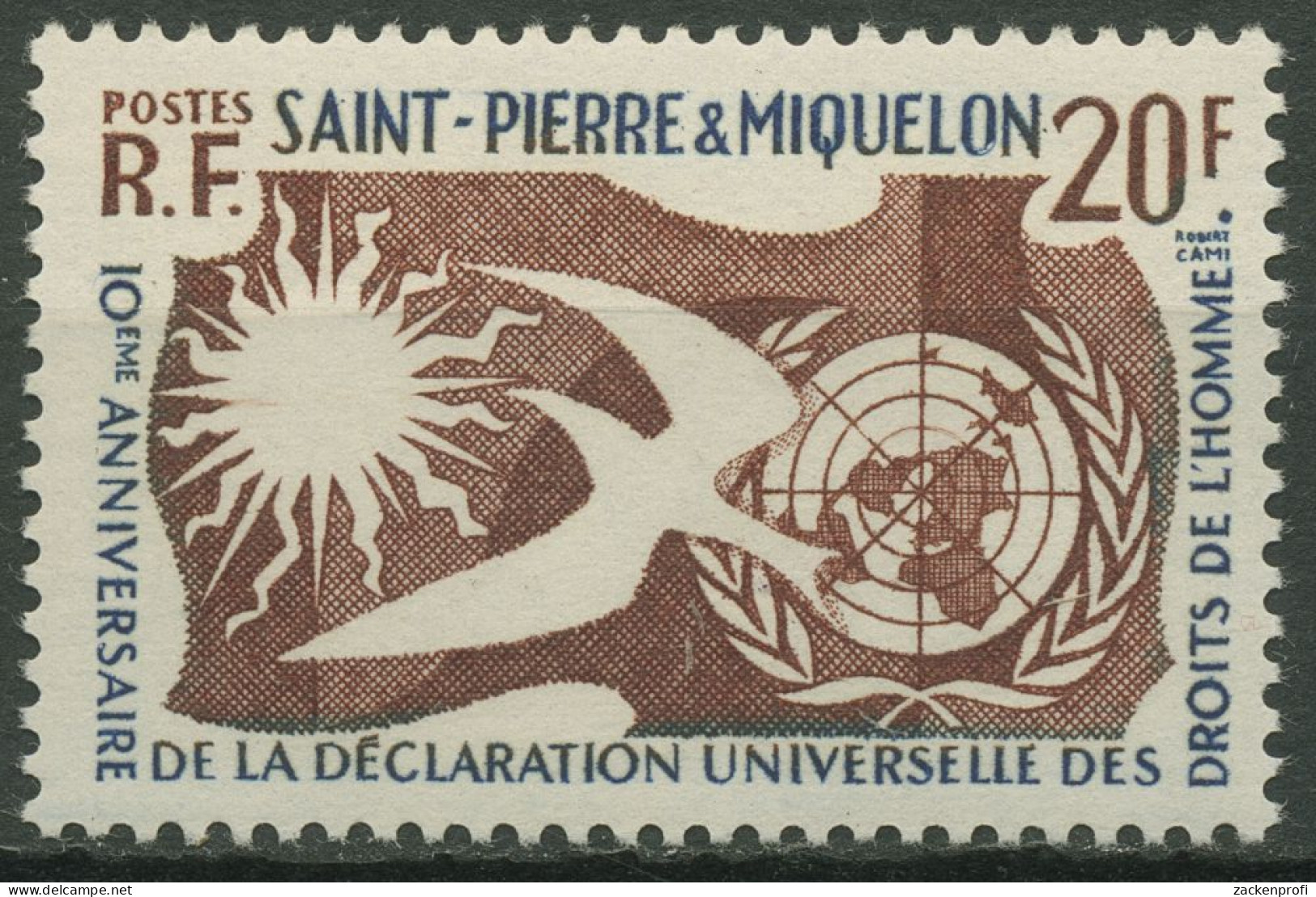 Saint-Pierre Et Miquelon 1958 Erklärung Der Menschenrechte 389 Postfrisch - Nuovi