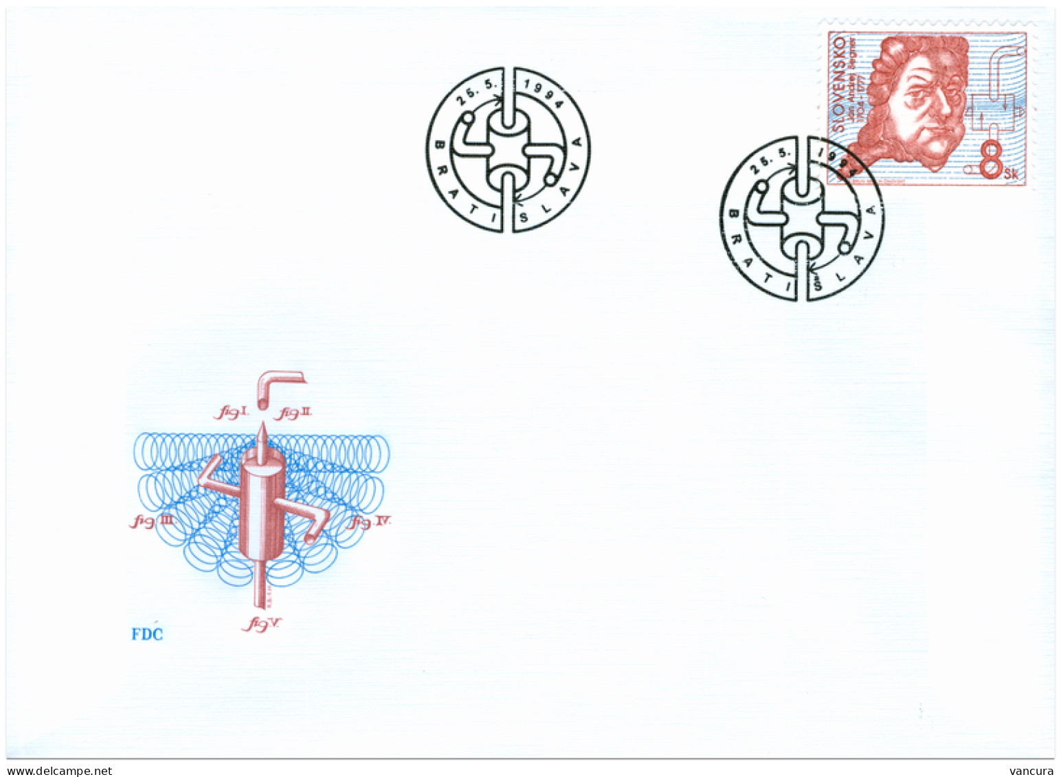 FDC 28 Slovakia Jan Andrej Segner 1994 - Physique