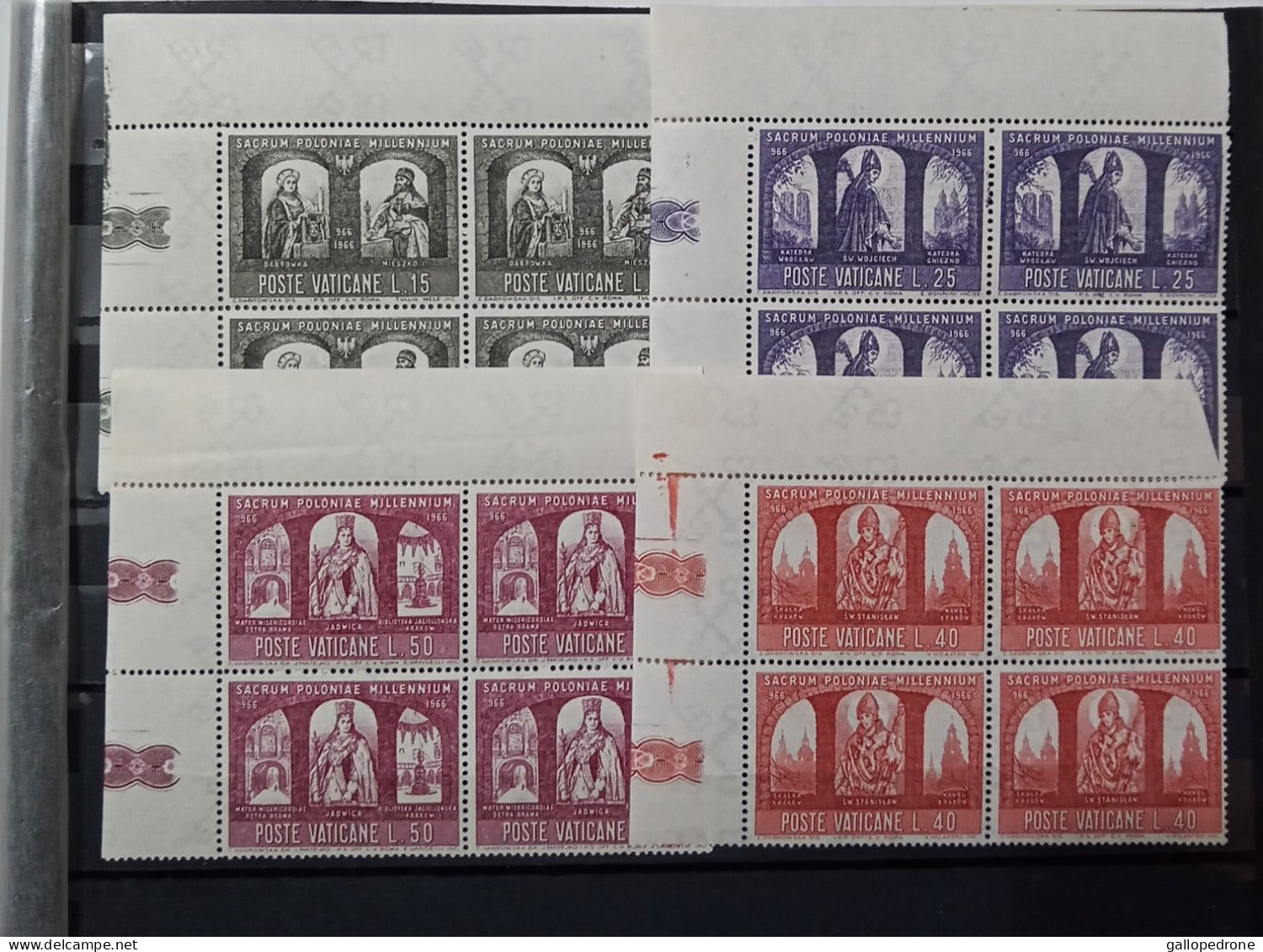 1966 Vaticano, Serie In Quartina D'angolo. Nuovi 24 Valori MNH** - Unused Stamps