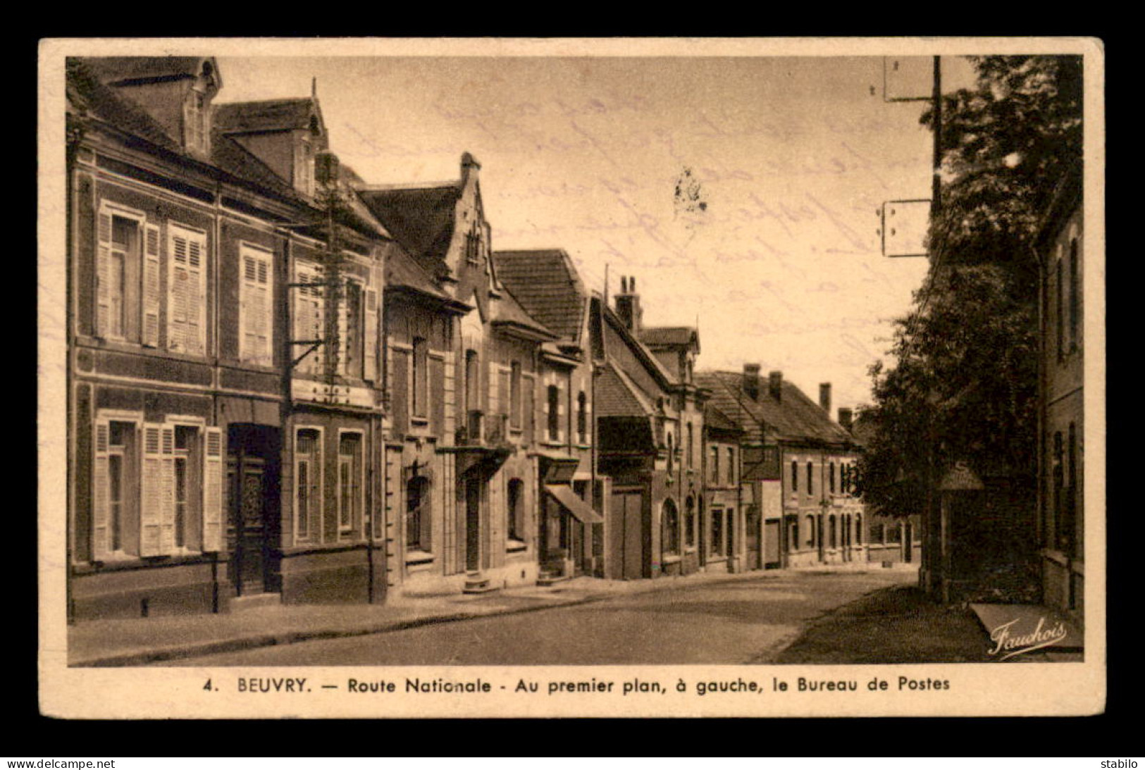 62 - BEUVRY - ROUTE NATIONALE - LE BUREAU DE POSTE - Beuvry