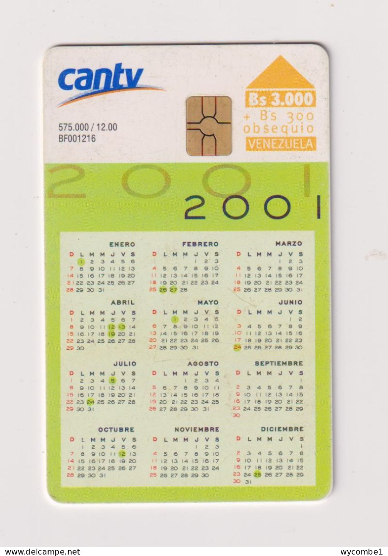 VENEZUELA  -  Regina and 2001 Calendar Chip Phonecard