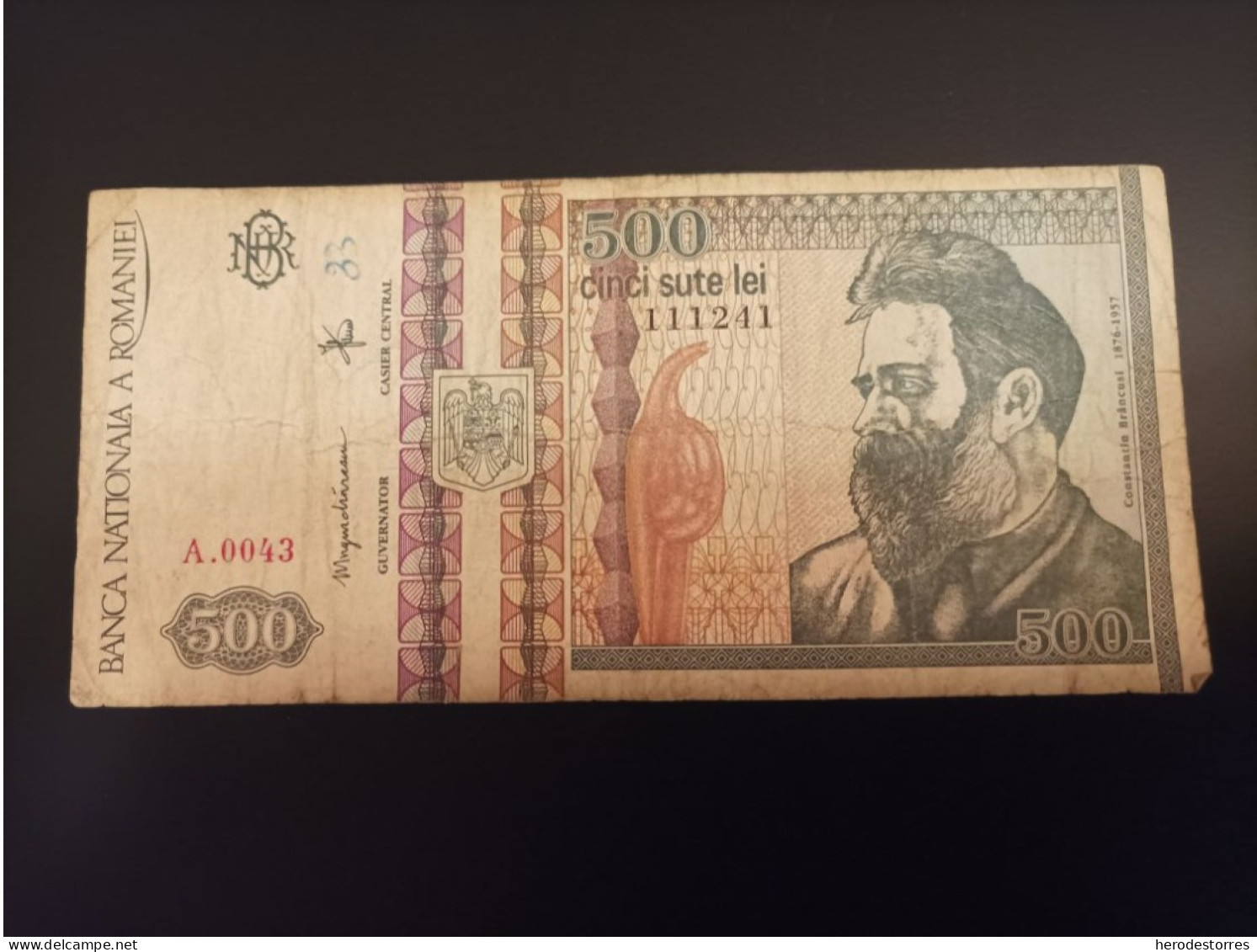 Billete Rumania 500 Lei, 1992, Serie A0043 - Rumänien