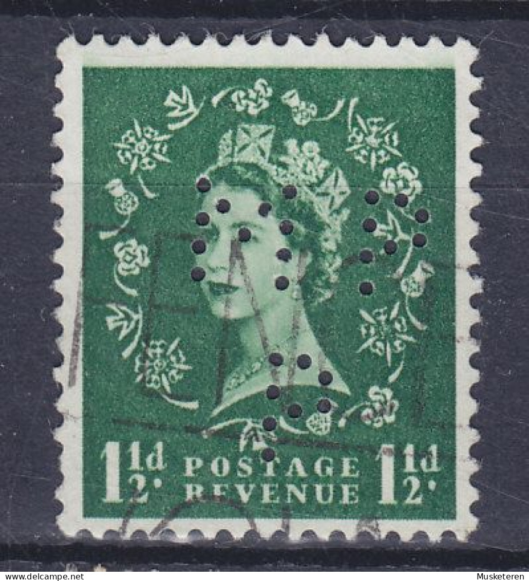 Great Britain Perfin Perforé Lochung  'MPP' 1952 Mi. 259 X, QEII. (2 Scans) - Perfins