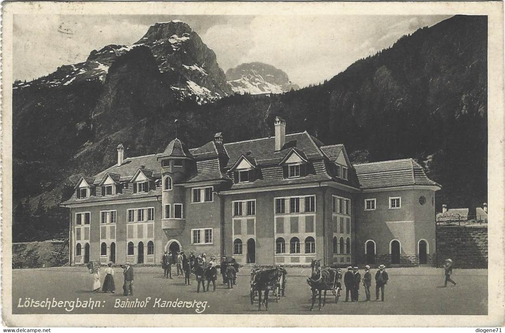 Lötschbergbahn Bahnhof Kandersteg 1916 Berner Alpenbahn Bern--Simplon Belebt Selten Kutsche - Kandersteg