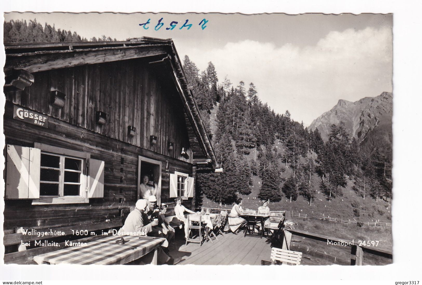 E5145) WOLLIGGERHÜTTE Mit Werbetafel GÖSSER BIER Im Dössenertal Bei MALLNITZ Kärnten  - S/W FOTO AK Gäste Alt ! - Mallnitz