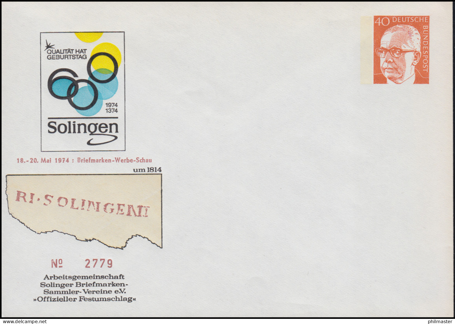 PU 53/29 Briefmarken-Werbeschau 600 Jahre Solingen 1974, Ungebraucht ** - Private Covers - Mint