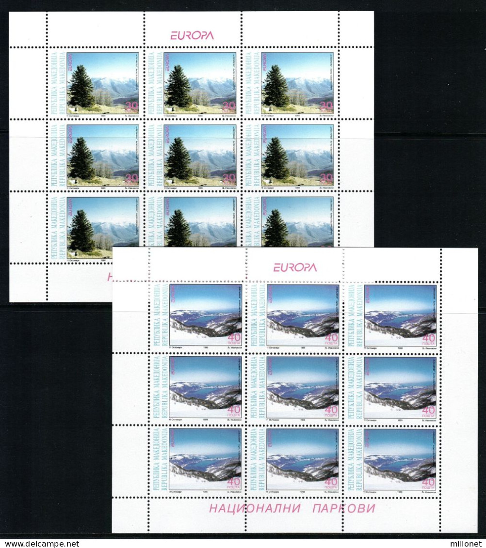 SALE!!! MACEDONIA MACEDOINE MAKEDONIEN 1999 EUROPA Nature Reserves And Parks 2 Sheetlets MNH ** - 1999