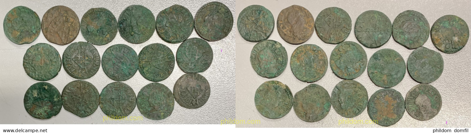 3830 ESPAÑA 1640 LOTE DE 16 ARDITES - ARDITE FELIPE IV GUERRA DELS SEGADORS CATALUNYA 1640 - 1652 - Collections