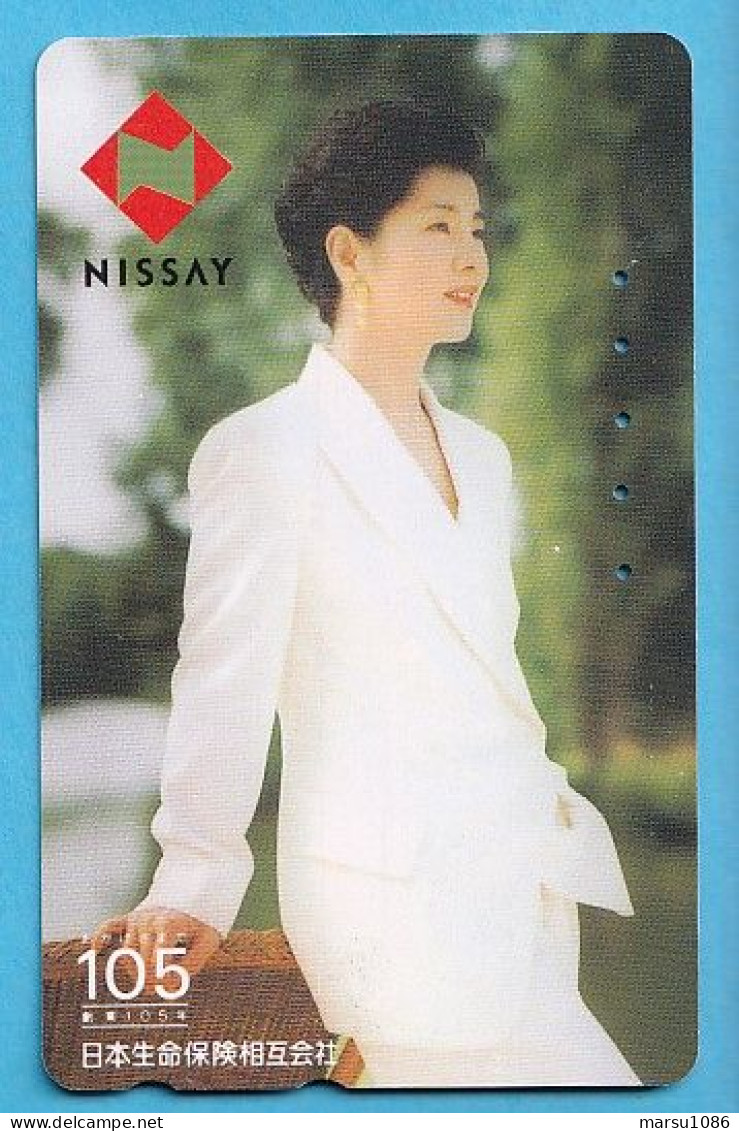 Japan Telefonkarte Japon Télécarte Phonecard -  Girl Frau Women Femme Nissay - Pubblicitari